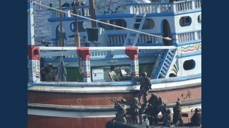Indian Navy Foils Yet Another Piracy Attempt Along East Coast of Somalia; Rescues Pakistani and Iranian Crew Members (See Pics)