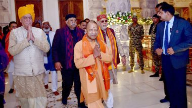 Uttar Pradesh CM Yogi Adityanath Visits Ram Temple in Ayodhya Along With Ministers and MLAs (See Pics and Video)