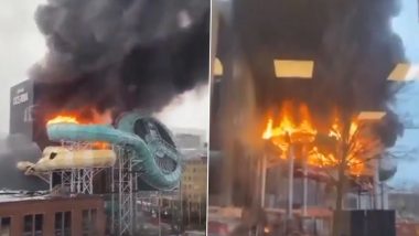 Sweden Fire: Massive Blaze Erupts at Amusement Park in Gothenburg, No Casualties Reported (Watch Video)