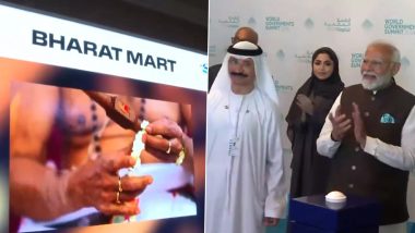 PM Narendra Modi, UAE Vice President Sheikh Mohamed Bin Rashid Al Maktoum Virtually Lay Bharat Mart’s Foundation Stone in Dubai (Watch Video)