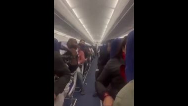 IndiGo Passengers Tremble in Fear As Delhi-Srinagar Flight Encounters Severe Turbulence Due to Bad Weather (Watch Video)