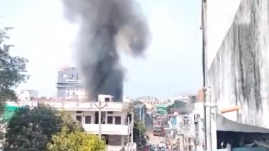 Telangana Fire: 20 Huts Burned As Massive Blaze Erupts in Karimnagar Area (Watch Video)