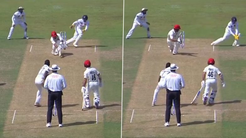 WOW! Wicketkeeper Sadeera Samarawickrama Takes Wonderful Catch After Correctly Anticipating Rahmat Shah's Shot During SL vs AFG One-Off Test 2024 (Watch Video)