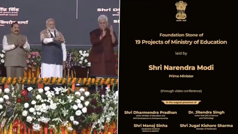 Jammu and Kashmir: PM Narendra Modi Inaugurates and Lays Foundation Stone of Development Projects Worth Rs 32,000 Crore in Jammu (Watch Video)