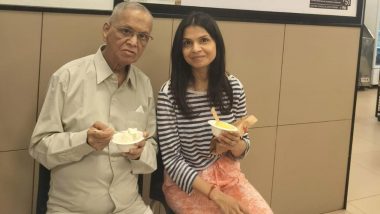 Bengaluru: UK’s First Lady Akshata Murty Spotted With Father NR Narayana Murthy at Corner House, Pic Goes Viral