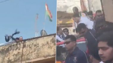Uttar Pradesh: Congress Leader Rahul Gandhi Greeted With Black Flags During Bharat Jodo Nyay Yatra in Rae Bareli, Video Surfaces