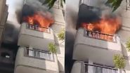 Delhi Fire: Massive Blaze Erupts in Residential Apartment in Dwarka Sector 10, Doused by Fire Tenders (Watch Video)