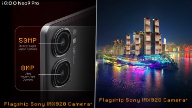 iQOO Neo9 Pro To Feature ‘50MP’ Sony IMX 920 Camera With Super Night Mode; Check Details