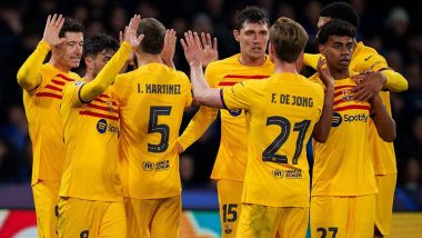 UEFA Champions League 2023–24: Robert Lewandowski and Victor Osimhen Trade Goals As Barcelona Draws 1–1 Against Napoli in 1st Leg of UCL Round of 16