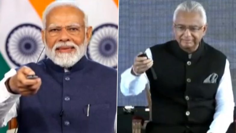 PM Narendra Modi, Mauritian Counterpart Pravind Jugnauth Virtually Inaugurate Development Projects in Agalega Island in Mauritius (Watch Video)