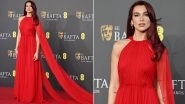 Dua Lipa Looks Stunning in Red Gown With Floor-Sweeping Cape at 2024 BAFTA Awards Red Carpet (See Pics)