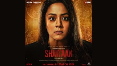 Shaitaan: Jyotika Looks Fearful in New Poster From Supernatural Thriller Co-Starring Ajay Devgn and R Madhavan (View Pic)