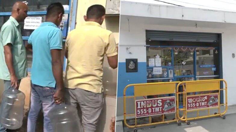 Bengaluru Water Shortage: People Queue Up in Front of Community Taps As Whitefield, Mahadevpura and RR Nagar Areas Face Drinking Water Shortages (Watch Video)