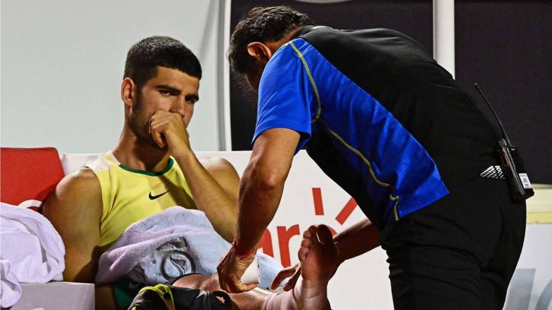 Rio Open 2024: Carlos Alcaraz Retires Hurt From His Match Against Thiago Monteiro Due to an Ankle Injury