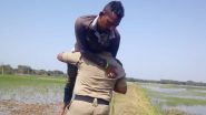 Telangana: Cop Saves Farmer's Life by Carrying Him for Two Kilometers to Hospital in Karimnagar (See Pic)