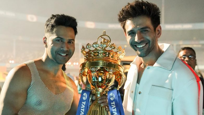 WPL 2024: Varun Dhawan and Kartik Aaryan Post Picture With Trophy, Actors Plan ‘Ninja Technique’ To Steal It! (View Pic)