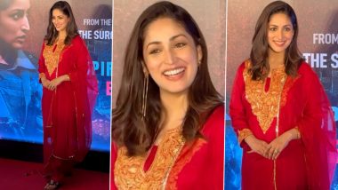 Article 370: Mom-To-Be Yami Gautam Dazzles in Red at Screening of Her Film (View Pics)