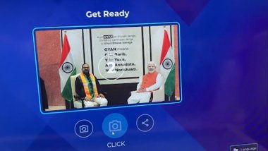 Picture With PM Narendra Modi Without Him Physically Present Using AI Draws Massive Attention at BJP Convention, BJP Leaders Queue Up To Take Photo 'With' Indian Prime Minister (Watch Video)