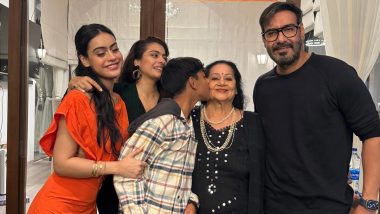Ajay Devgn Shares ‘Happy Family’ Moment As He Wishes Mother Veena on Her Birthday, Says ‘Your Love Is Guiding Light to Us Maa’ (View Pic)
