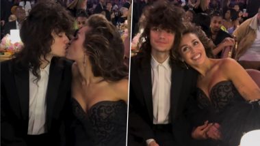 Grammys 2024: Miley Cyrus and Boyfriend Maxx Morando Steal Hearts with Sweet Kiss at 66th Award Ceremony (Watch Video)