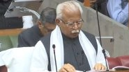 Haryana Budget 2024&ndash;25: CM Manohar Lal Khattar Presents State Budget With Rs 1,89,876.61 Crore Outlay in Assembly (Watch Videos)