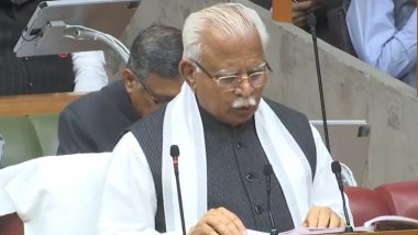 Haryana Budget 2024–25: CM Manohar Lal Khattar Presents State Budget With Rs 1,89,876.61 Crore Outlay in Assembly (Watch Videos)