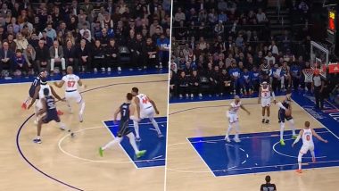 Luka Doncic Outsmarts Defenders With Behind-the-Back Pass to Dwight Powell During Dallas Mavericks vs New York Knicks NBA 2023-24 Match, Video Goes Viral