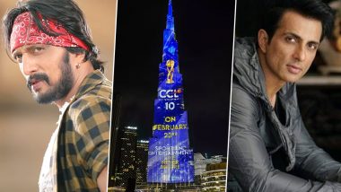 Kiccha Sudeep and Sonu Sood Feel Excited As Celebrity Cricket League’s 10th Season Promo Lights Up Burj Khalifa (Watch Video)