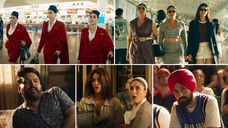 Crew Teaser Out! Kareena Kapoor, Tabu and Kriti Sanon’s Takeoff Promises a Fun-Filled Adventure (Watch Video)