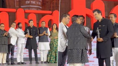 Lokmat Awards 2024: Ranbir Kapoor Clinches Maharashtrian of the Year Honour in Entertainment Sector (Watch Video)