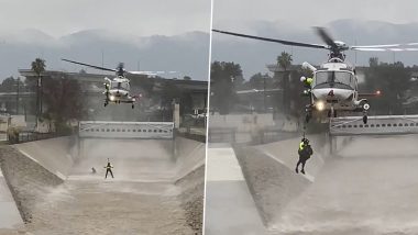 Los Angeles Floods: Brave Man Jumps Into Rain-Swollen River To Save Dog, Both Rescued; Video Goes Viral