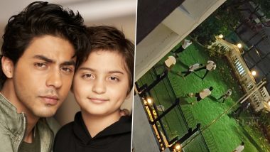 Aryan Khan and AbRam Spotted Enjoying a Game of Football; Shah Rukh Khan’s Kids Join Friends for a Fun Match at Mannat (Watch Video)