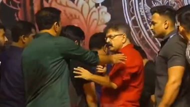 Did NCP MLA Jitendra Awhad Get Involved in Heated Altercation With Munawar Faruqui’s Friend at Comedian’s Mumbra Event? (Watch Viral Video)