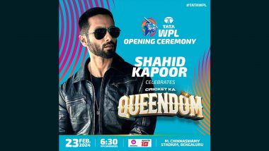 WPL 2024: Shahid Kapoor Joins Star-Studded List of Actors Performing at Inaugural Ceremony of Women’s Premiere League