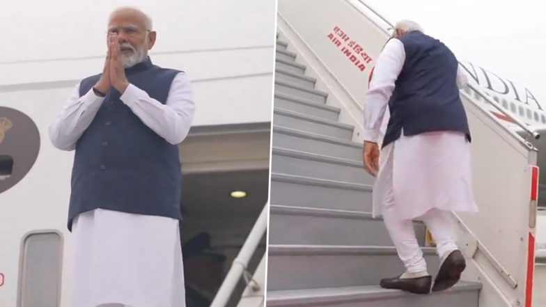 Prime Minister Narendra Modi Embarks on Two-Day Visit To UAE and Qatar (Watch Video)