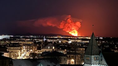 Iceland Sylingarfell Volcano Erupts For Second Time in 2024, Threatens Nearby Settlement in Grindavik (See Pics and Videos)