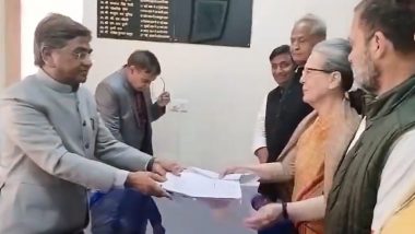 Rajya Sabha Elections 2024: Sonia Gandhi Files Rajya Sabha Nomination from Rajasthan (Watch Video)