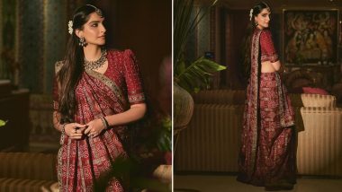 Sonam Kapoor Flaunts Her Gujarati Style in Vintage Red Gharchola Saree, Shares Her Latest Look on Insta (View Pics)