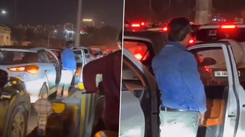 Man Urinates at Car Door Amid Heavy Traffic in Lucknow; Viral Video Leaves The Internet Divided