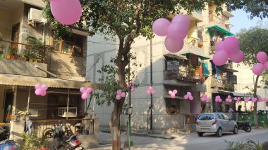 Noida Family Celebrates Birth of Girl Child by Decorating Entire Society With Pink Balloons, Endearing Pic Goes Viral