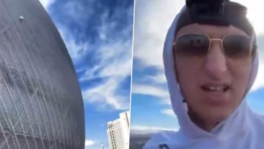 US: Man Climbs Las Vegas Sphere To Raise Funds for Homeless Pregnant Woman, Taken Into Custody; Video Goes Viral