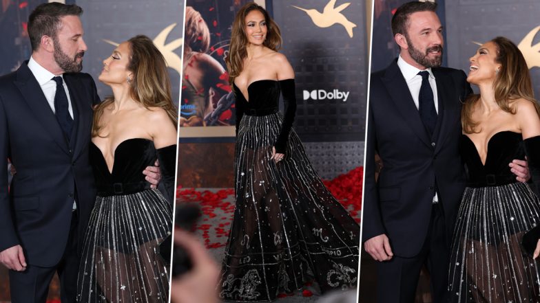 This Is Me…Now – A Love Story: Jennifer Lopez and Ben Affleck Dazzle in Matching Black Outfits at Film's Premiere (Watch Video)
