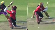 6,4, 6,4, 6! Kyle Mayers Smashes Shuvagata Hom for 26 Runs in One Over During Chattogram Challengers vs Fortune Barishal BPL 2024 Eliminator (Watch Video)