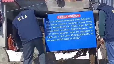 NIA Attaches Immovable Properties, Seizes Rs 2.27 Crore in Handwara Narco-Terrorism Case Linked With LeT and Hizbul Mujahideen (Watch Video)