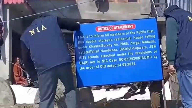 NIA Attaches Immovable Properties, Seizes Rs 2.27 Crore in Handwara Narco-Terrorism Case Linked With LeT and Hizbul Mujahideen (Watch Video)