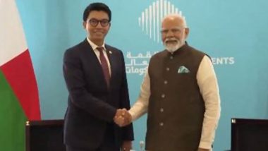 Abu Dhabi: PM Narendra Modi Holds Bilateral Meeting With Madagascar President Andry Rajoelina (Watch Video)