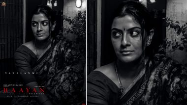 Varalaxmi Sarathkumar in Raayan: Makers Drop Intense FIRST Look Poster of the Actress From Dhanush’s Upcoming Directorial (View Pic)