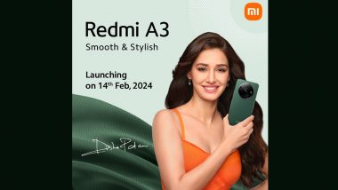 Redmi A3 With 90Hz Display To Launch on Valentine’s Day; Know Specifications, Features and Design of Upcoming Redmi Smartphone Ahead of February 14