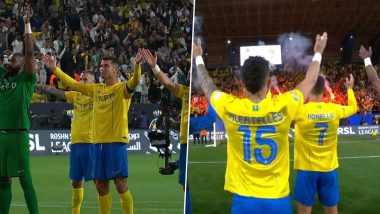 Cristiano Ronaldo Celebrates Al-Nassr's Win Against Al-Fateh in the Saudi Pro League 2023-24 With His Teammates By Performing the 'Viking Clap' (Watch Video)
