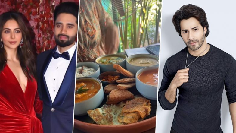 Rakul Preet Singh-Jackky Bhagnani Wedding: Varun Dhawan Shares Sneak Peek of Delicious Thali Served at the Venue (Watch Video)